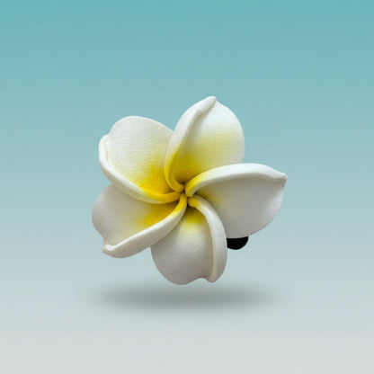White flower-shaped hair clip