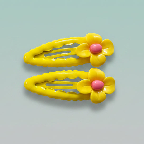 Flowers Tic Tac Clips by Gift Hub Mart - assorted colours flower hair clips