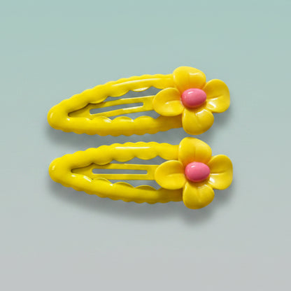 Flowers Tic Tac Clips by Gift Hub Mart - assorted colours flower hair clips
