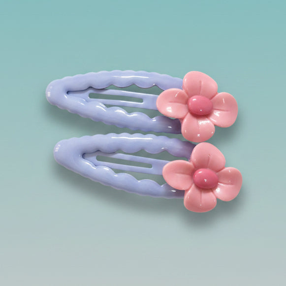Gift Hub Mart Flowers Tic Tac Clips - Assorted Colours, flower-shaped hair clips