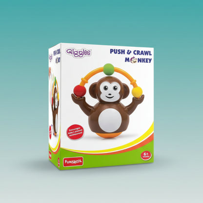 Funskool Giggles Push & Crawl Monkey 6m+ by Gift Hub Mart