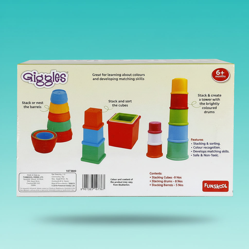 Funskool Giggles Stack & Tumble Gift Set 12m+ by Gift Hub Mart