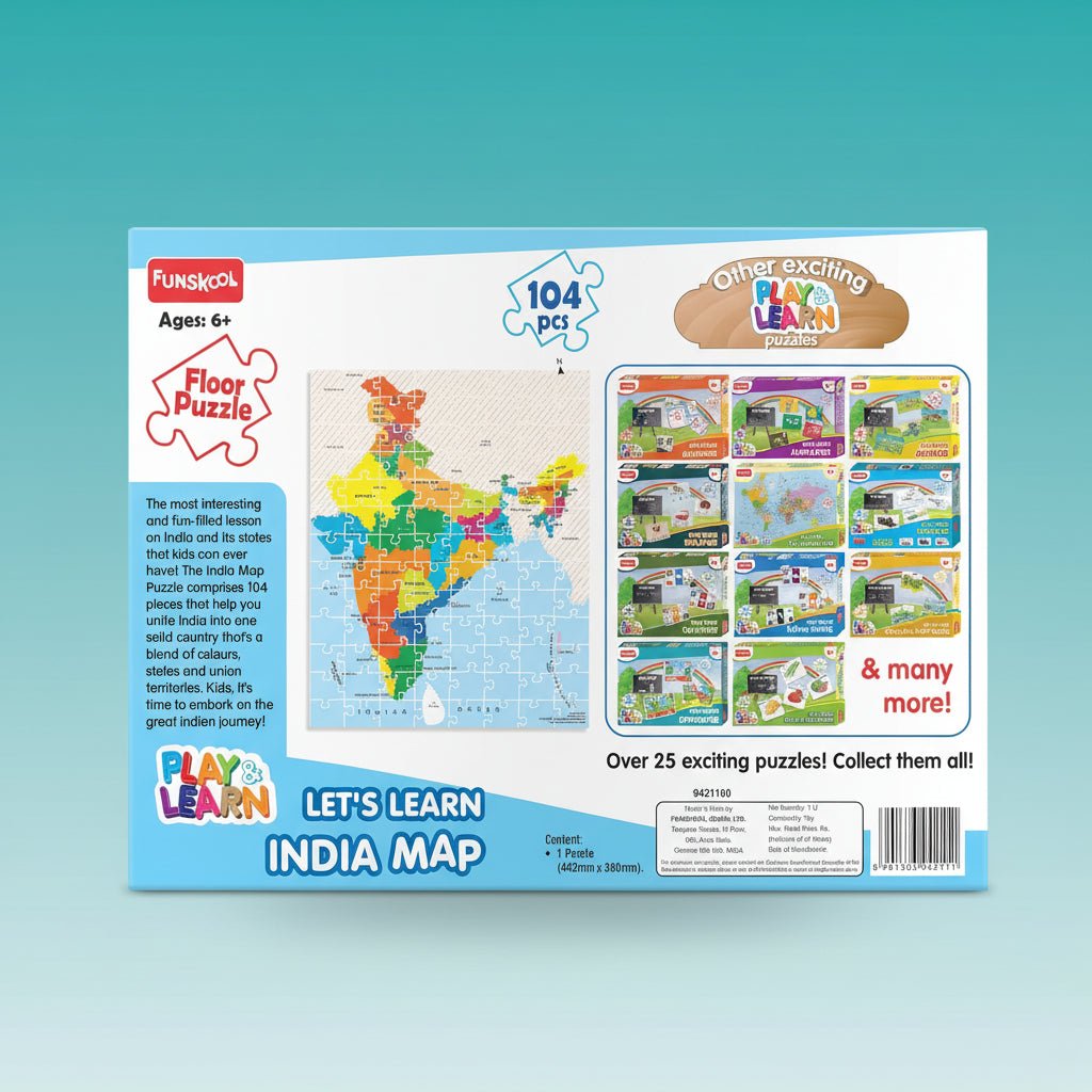 Funskool Lets Learn India Map 6+ by Gifthubmart