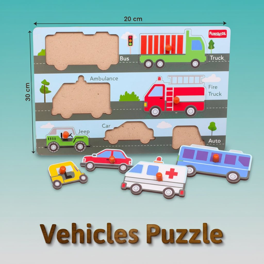 Funskool Vehicle wooden puzzle by Gifthubmart