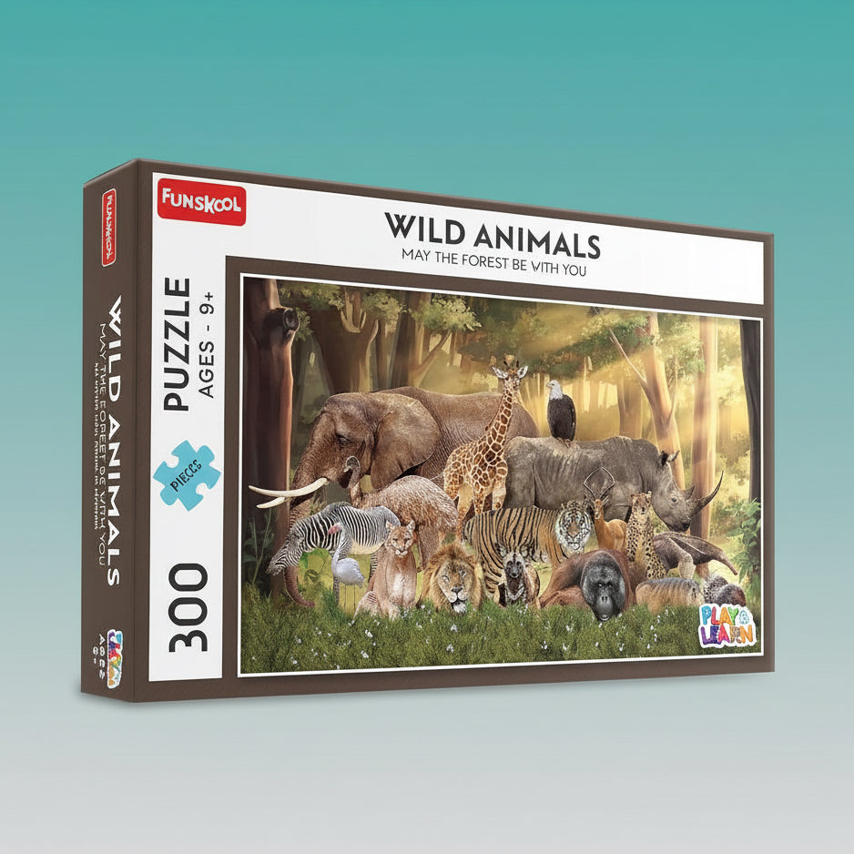 Funskool Wild Animals Puzzle 300 Pcs 9+ by Gifthubmart