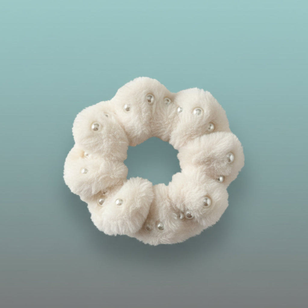 Fur and Pearl Scrunchies by Gift Hub Mart