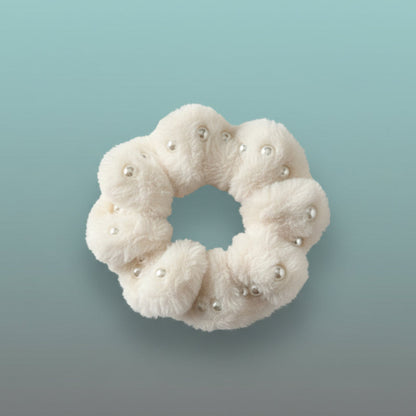 Fur and Pearl Scrunchies by Gift Hub Mart