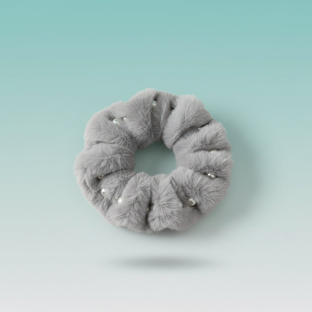 Fur and Pearl Scrunchies by Gift Hub Mart