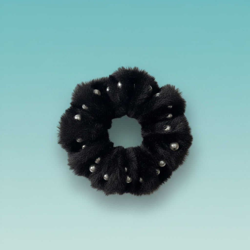 Fur and Pearl Scrunchies by Gift Hub Mart