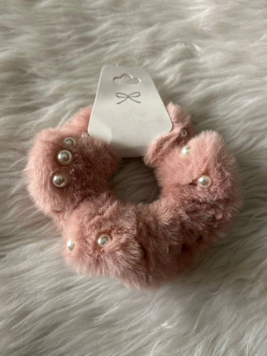 Fur and Pearl Scrunchies by Gift Hub Mart