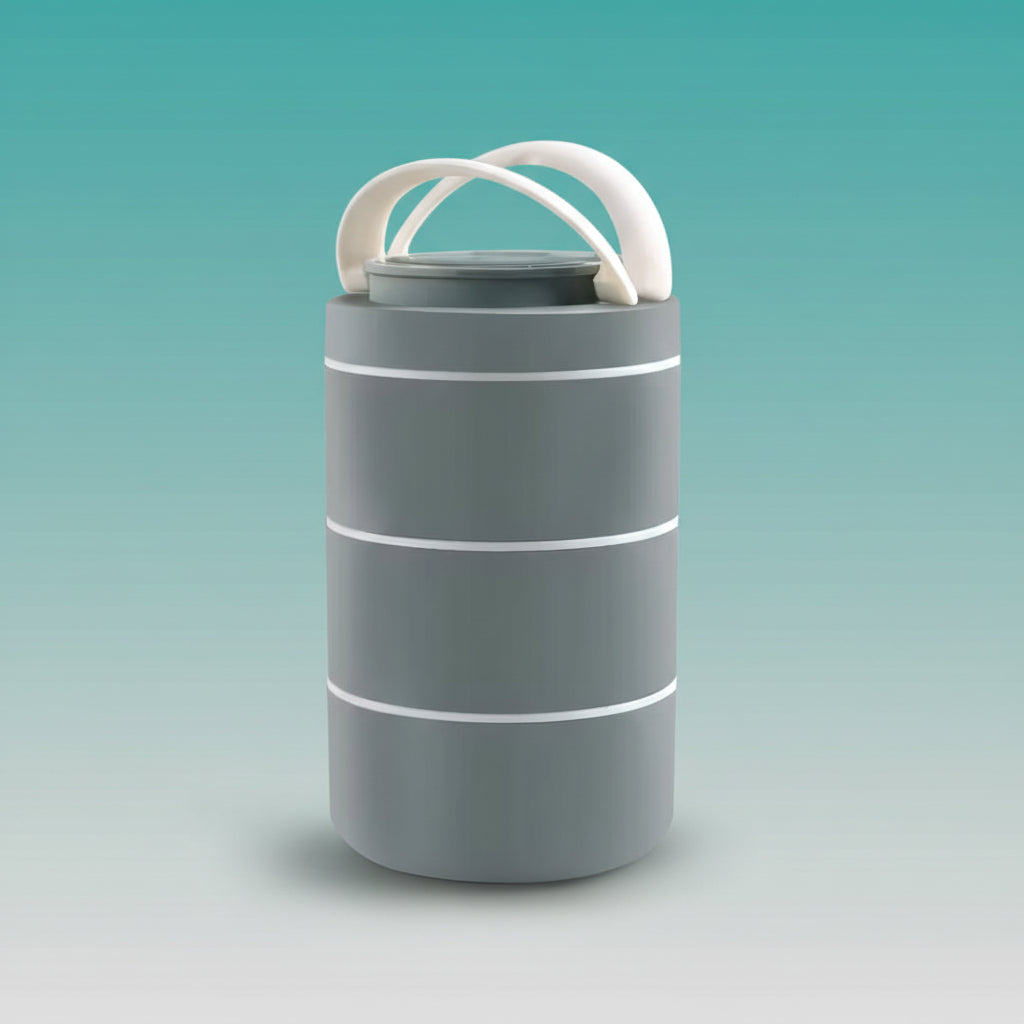 Ganesh Stainless Steel 3 Layer Lunch Box by Gift Hub Mart