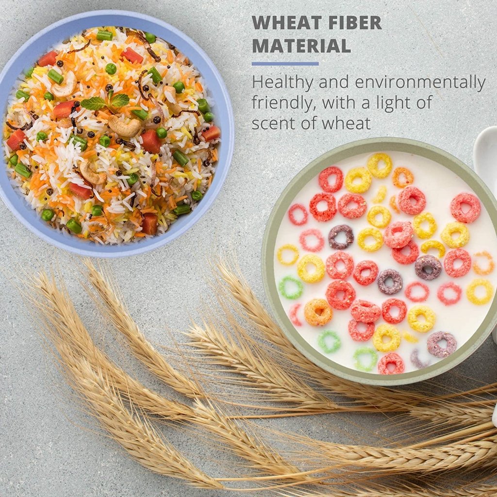 Gibo Wheat Bowl Set of 4 - Eco & Microwave Safe by Gifthubmart