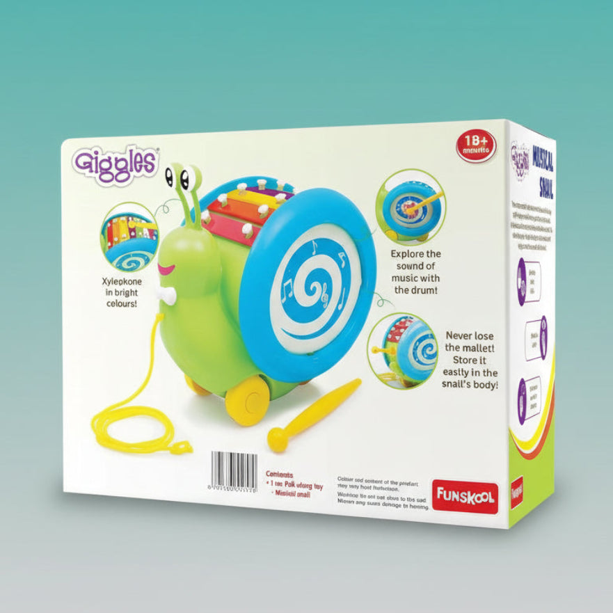 Giggles Musical Snail 18m+ by Gift Hub Mart