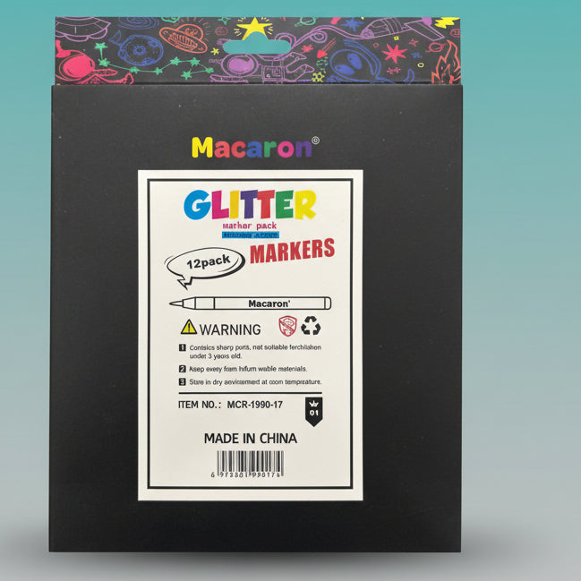 Glitter Marker Pen (Set of 12) by Gift Hub Mart