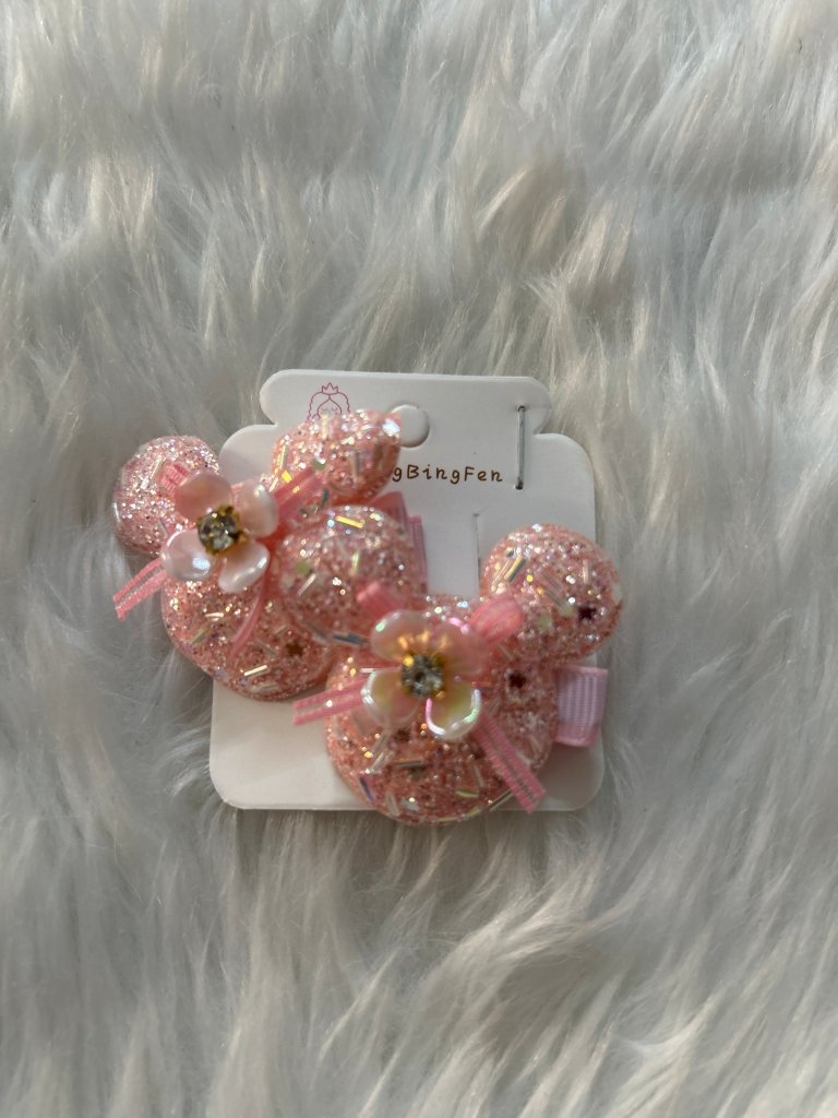 Glitter Teddy Hair Clip Set Of 2 by Gift Hub Mart