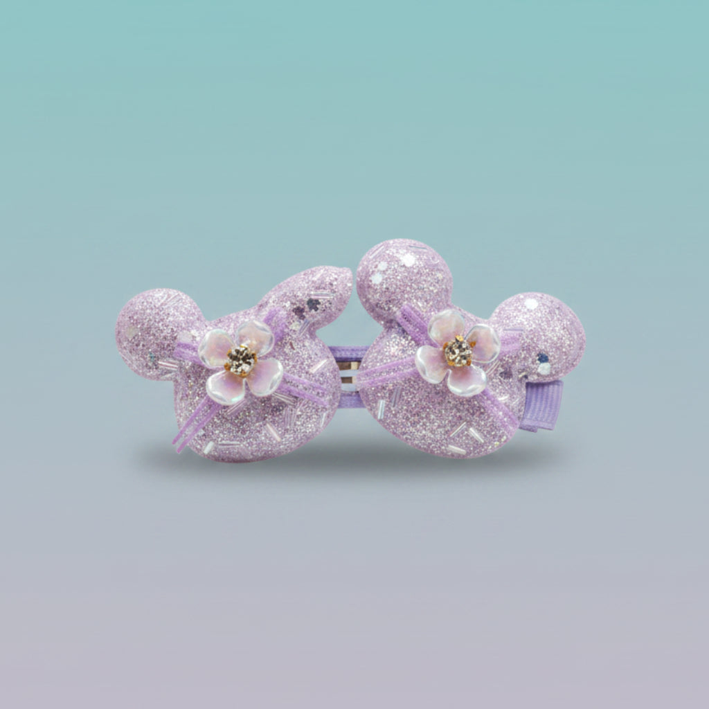 Glitter Teddy Hair Clip Set Of 2 by Gift Hub Mart