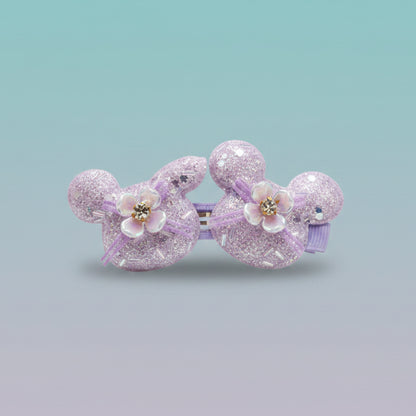 Glitter Teddy Hair Clip Set Of 2 by Gift Hub Mart