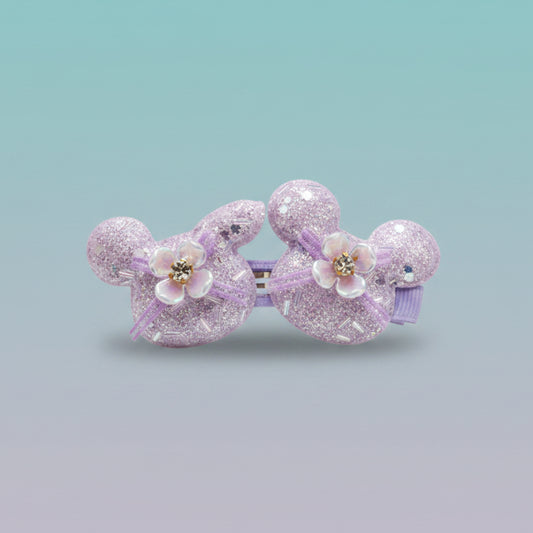 Glitter Teddy Hair Clip Set Of 2 by Gift Hub Mart