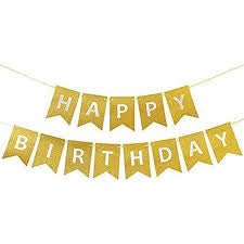 Glittery Happy Birthday Banner by Gifthubmart