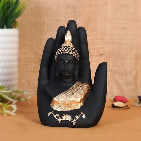 Gold Buddha on Hand Statue by Gifthubmart