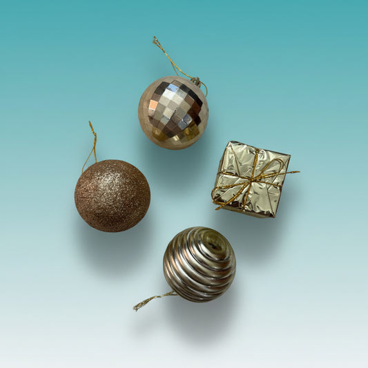Gold Christmas Ornaments Set by Gift Hub Mart