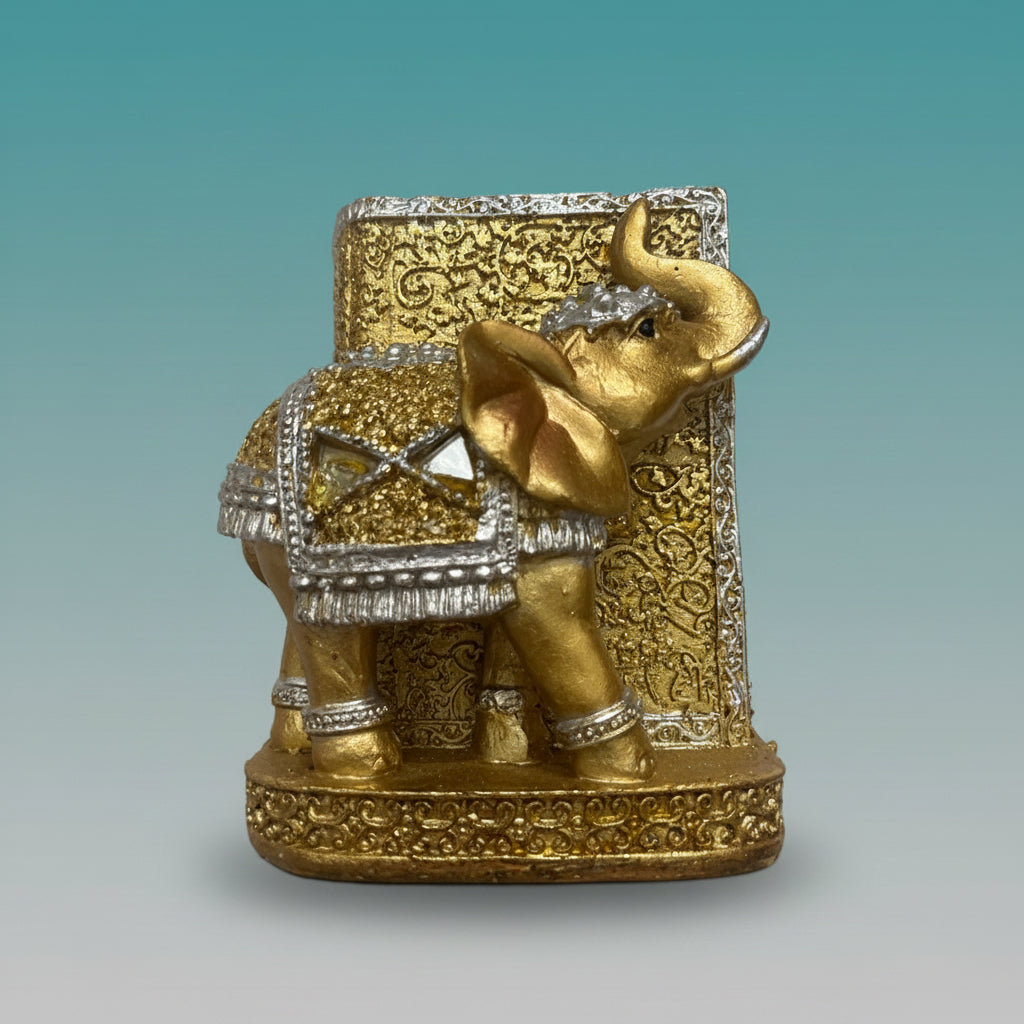 Gold Plated Elephant Pen Stand by Gifthubmart