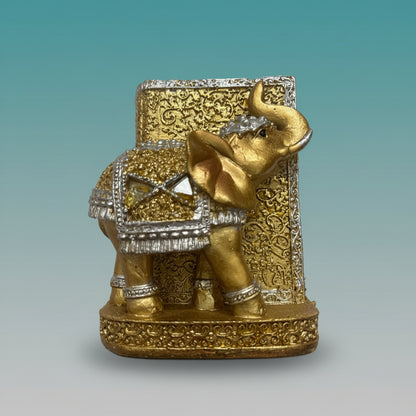 Gold Plated Elephant Pen Stand by Gifthubmart
