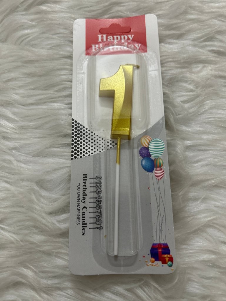 Golden Candle Number 1 by Gift Hub Mart