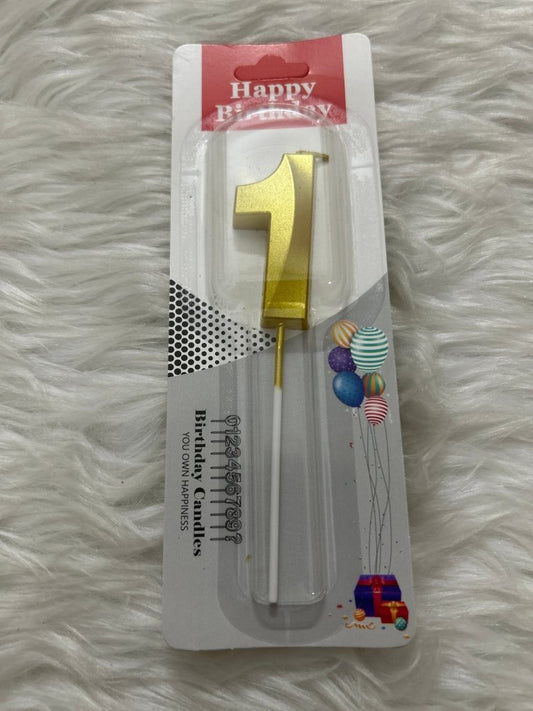 Golden Candle Number 1 by Gift Hub Mart