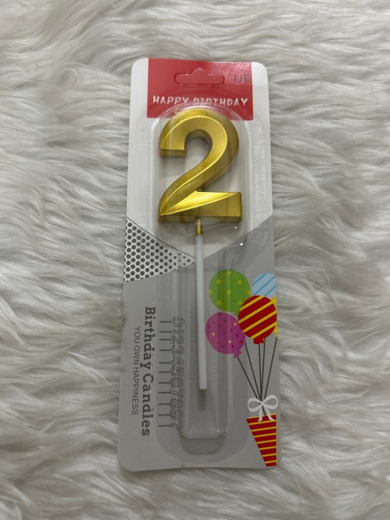 Golden Candle Number 2 by Gift Hub Mart