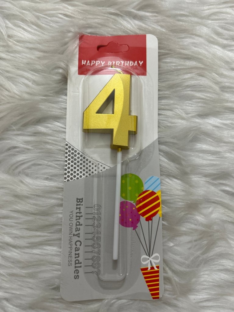 Golden Candle Number 4 by Gift Hub Mart