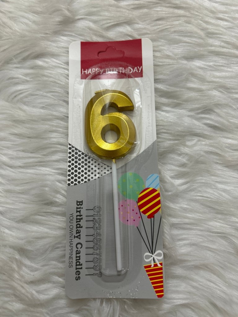 Golden Candle Number 6 by Gift Hub Mart
