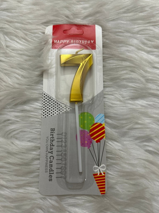 Golden Candle Number 7 by Gift Hub Mart