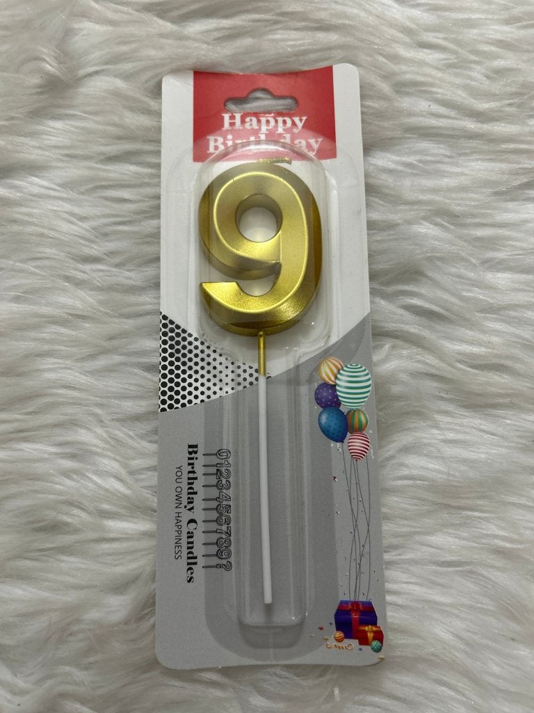 Golden Candle Number 9 by Gift Hub Mart