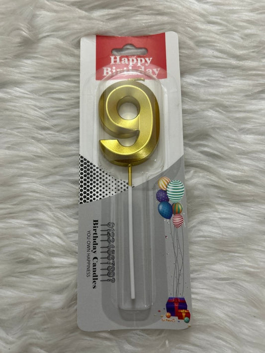 Golden Candle Number 9 by Gift Hub Mart