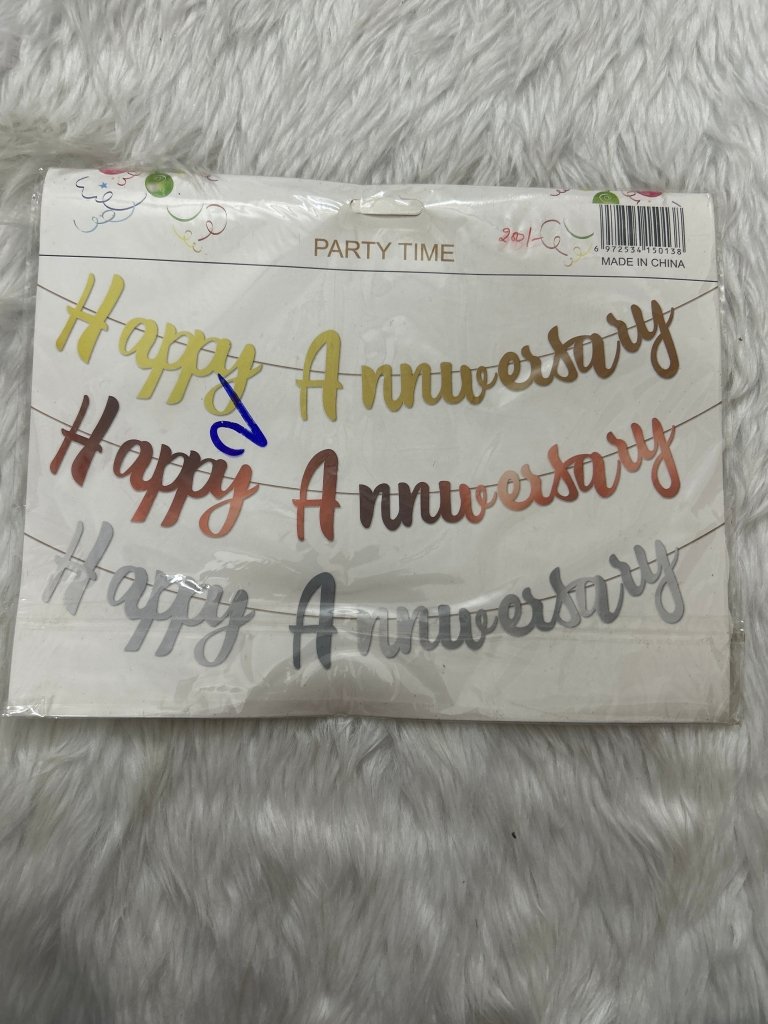Happy Anniversary Golden Glitter Cutout by Gifthubmart