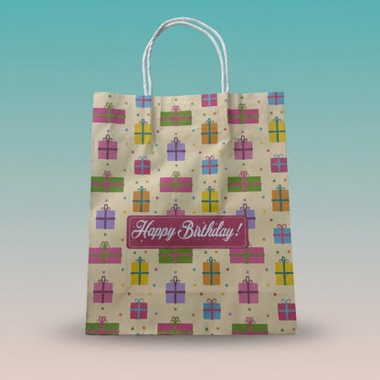 Happy Birthday Gift Print Bag Small by Gifthubmart