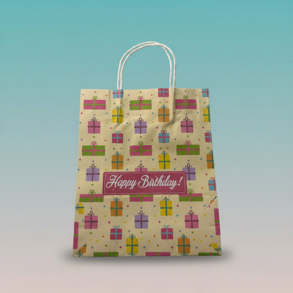 Happy Birthday Gift Print Bag Small by Gifthubmart