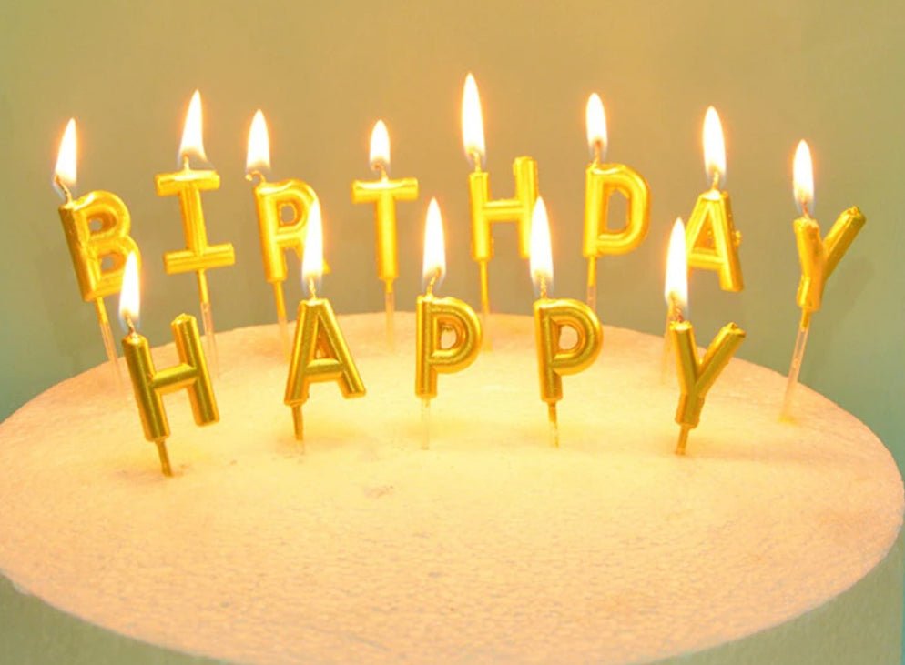 Happy Birthday Letters Candle by Gifthubmart