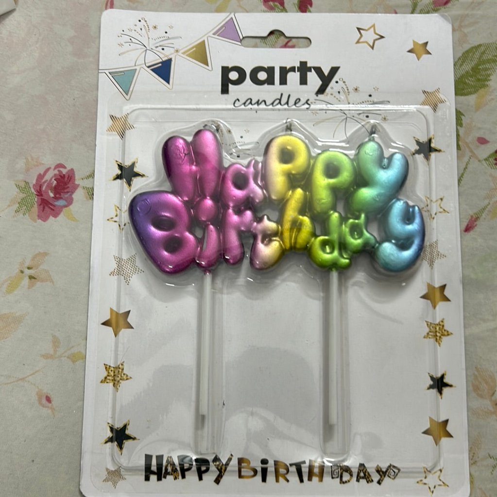 Happy Birthday Words Candle by Gifthubmart