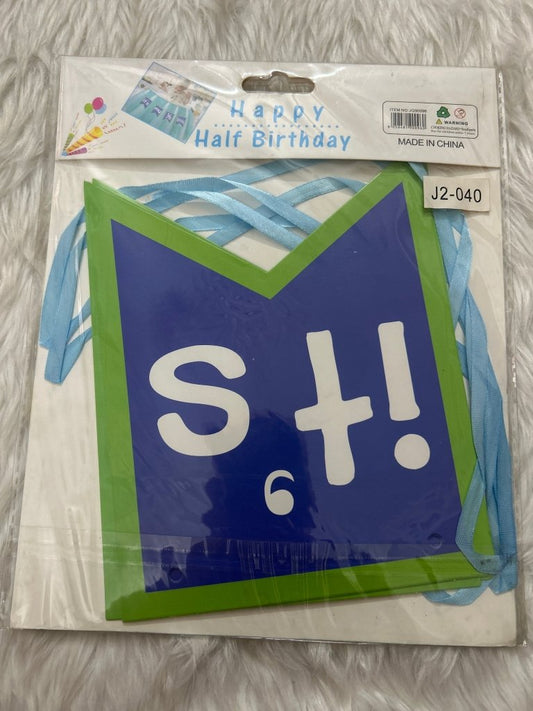 Happy Half Birthday Banner by Gift Hub Mart