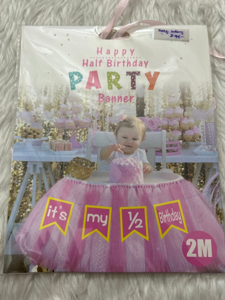 Happy Half Birthday Banner by Gift Hub Mart