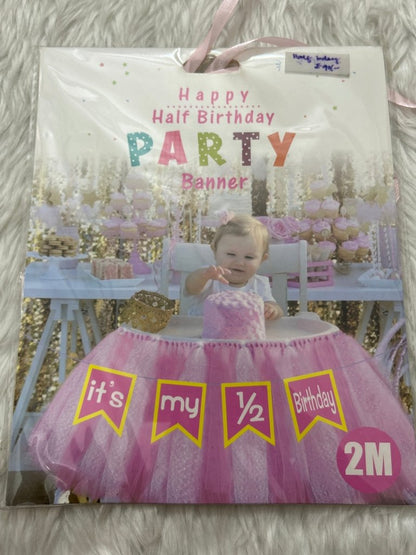 Happy Half Birthday Banner by Gift Hub Mart