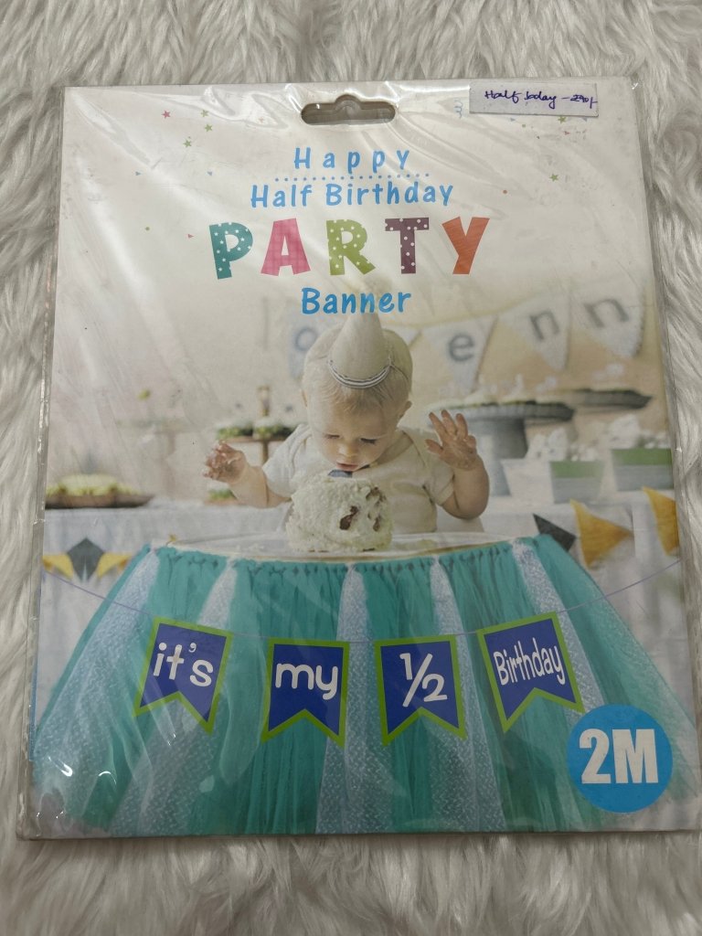 Happy Half Birthday Banner by Gift Hub Mart