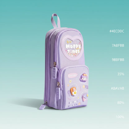 Happy Times 3 Pocket Pencil Case by Gift Hub Mart