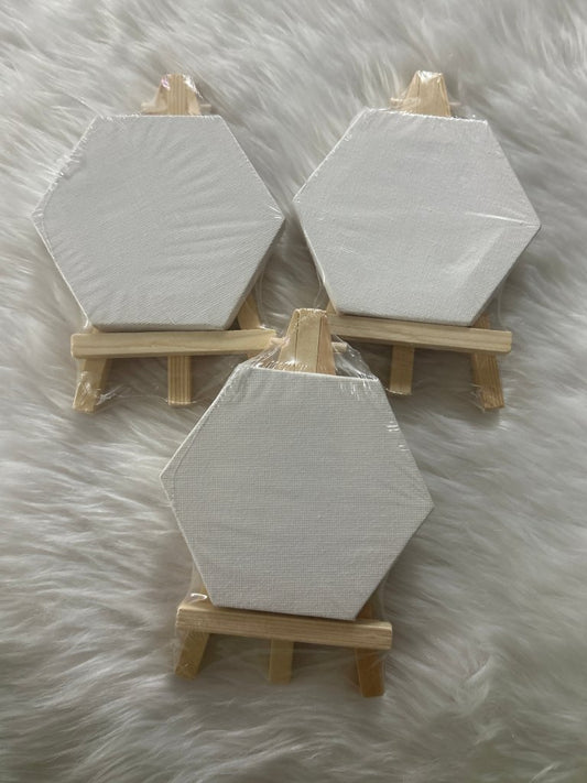 Hexagon Canvas with Easel by Gifthubmart