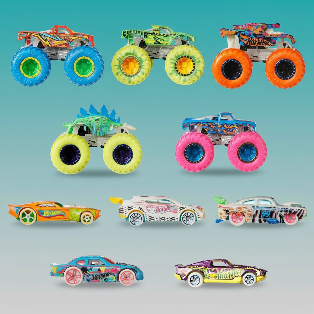 Hot Wheels Monster Trucks Glow in The Dark Multipack Funskool by Gifthubmart