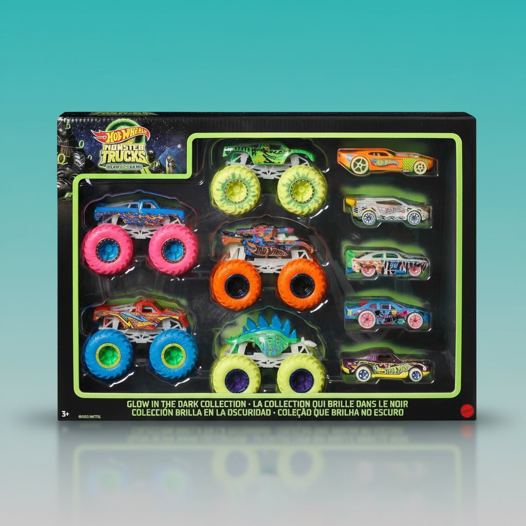 Hot Wheels Monster Trucks Glow in The Dark Multipack Funskool by Gifthubmart