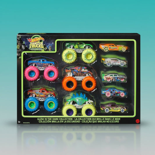 Hot Wheels Monster Trucks Glow in The Dark Multipack Funskool by Gifthubmart