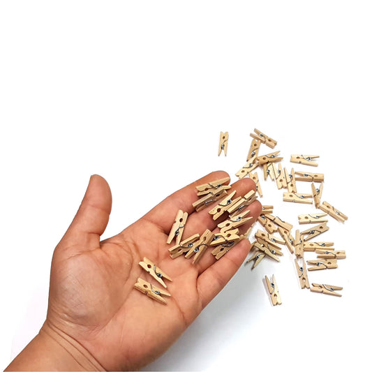 Mini Clothes Pin Wooden (Set of 20) by Gift Hub Mart